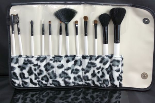 Kit com 12 Pincéis Branco e Preto